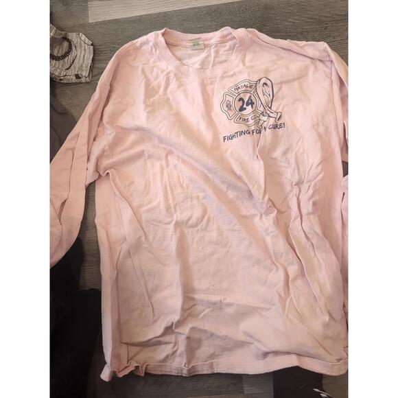 Gildan Other - Large Long Sleeve Fire Dept Breast Cancer Awareness Shirt
